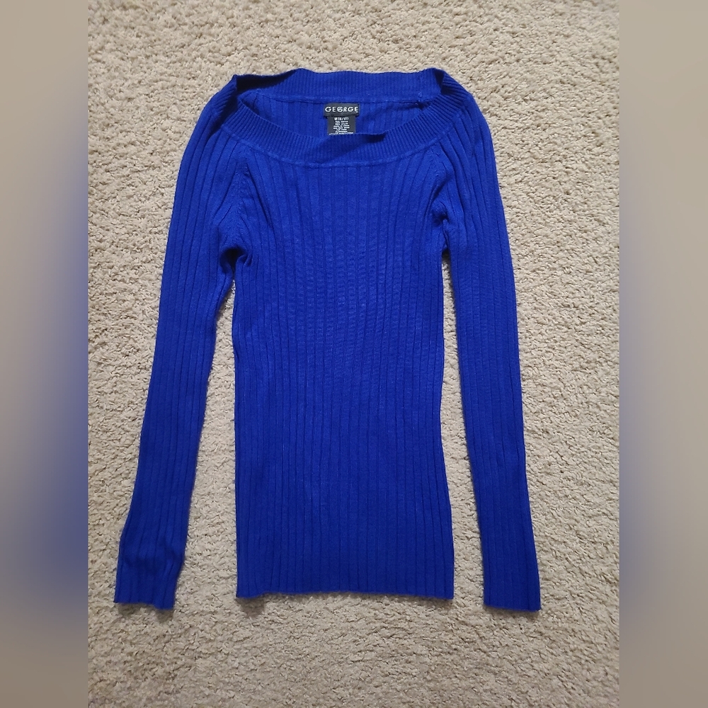 George Women's Royal Blue Off-the-Shoulder Sweater